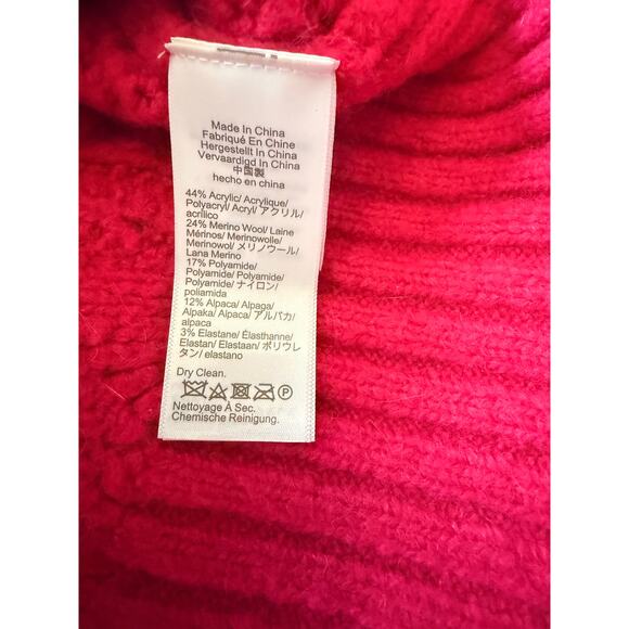 J.Crew cable-knit stretch cardigan sweater Bright Pink Size Medium - Picture 4 of 5